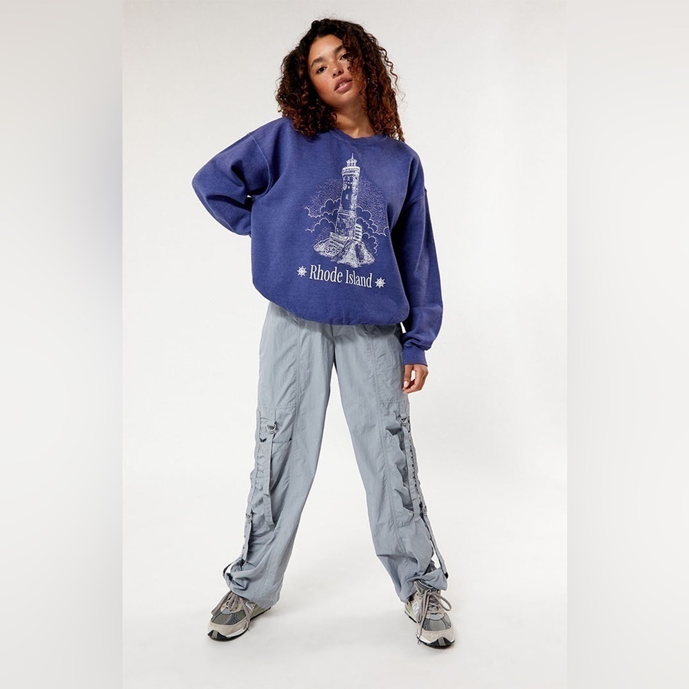 Women’s Golden Hour Blue Rhode Island Crewneck Fleece Sweatshirt - Picture 3 of 4